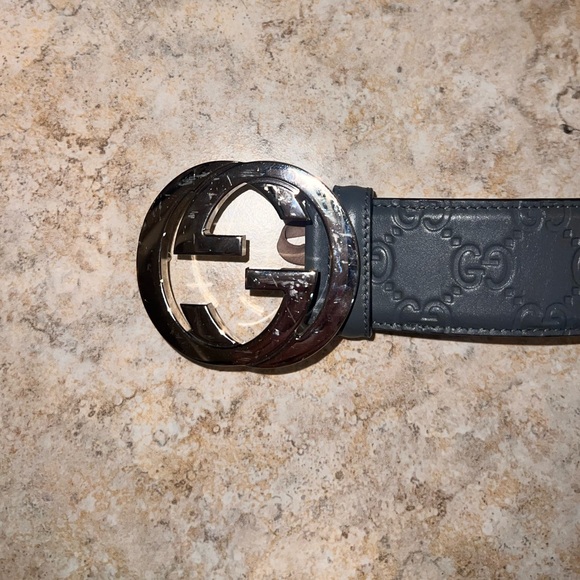 Authentic Grey Gucci Belt 42 Inches - Picture 1 of 6